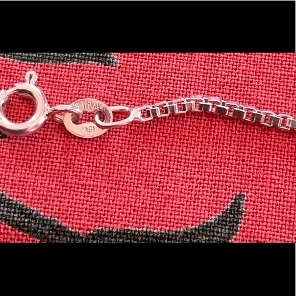 Italian Sterling Silver 16” Box Chain Necklace, Stamped 925 AGI - Picture 7 of 8